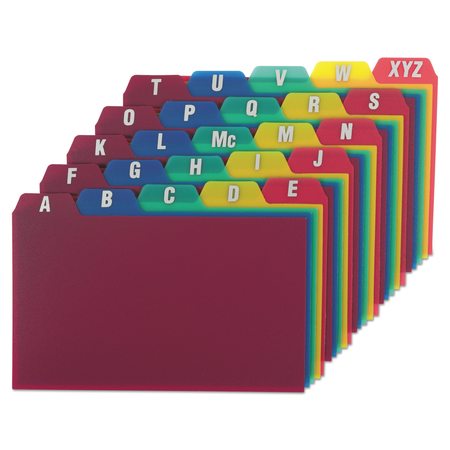 OXFORD Filing Index Cards A-Z, 3"X5", Assorted, PK25 73153